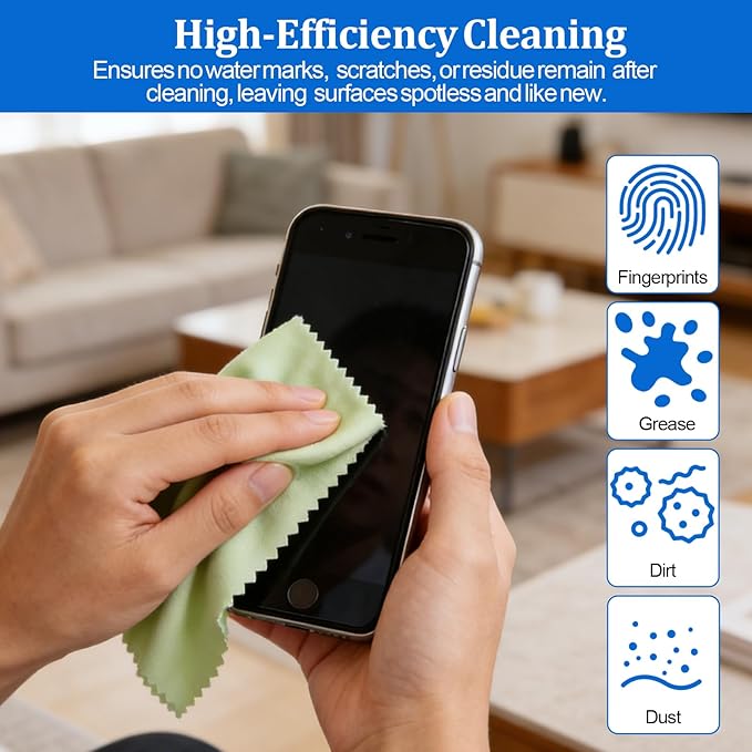 21 Pack Glasses Cleaning Cloths, 6"× 7"Large Eyeglass Cleaning Cloths, Premium Ultra-Soft Lens Wipes Cloth for Eyeglasses, Camera Lenses, Mobile Phones, Laptops, Television Screens - Color Mixing