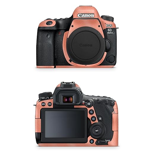 Glossy Glitter Camera Skin Compatible with Canon EOS 6D Mark II Camera (2017) - Solid Salmon - Premium 3M Vinyl Protective Wrap Decal Cover - Easy to Apply | Crafted in The USA by MightySkins