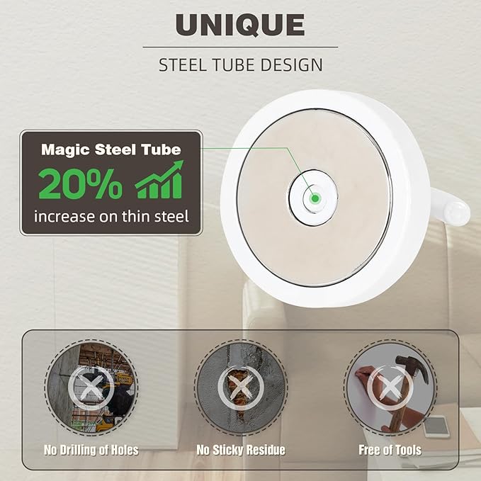 Neosmuk Magnetic Hooks, Cruise Ship Essentials, 100lb+ Heavy Duty Magnetic Hooks for Cruise Cabins, Refrigerator, Grill, Hanging, and Travel | Extra Strong Must-Haves Magnet Hook,White, 5 Pack