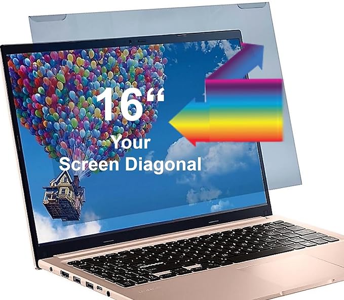 VizoBlueX - 16 inch Diagonal Blue Light Blocking Screen Protector Filter. Panel LED PC Laptop Anti-UV Eye Protection Panel Cover - Widescreen Laptop Frame Hanging Type (W 14" X H 9.2")