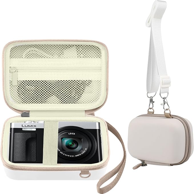 Leayjeen Digital Camera Case Compatible with LUMIX ZS99/ LX10/ ZS80/ ZS100/ ZS70/ ZS200/ ZS60 4K Digital Camera,Compact Digital Camera-White(Case Only)