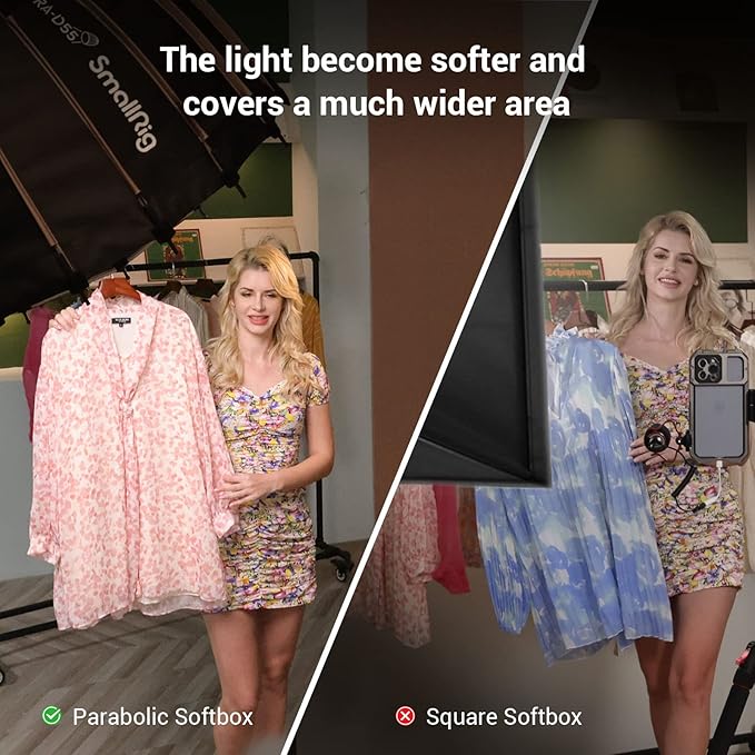 SmallRig Parabolic Softbox Quick Release, Parabolic Softbox, Compatible with SmallRig RC 120D/RC 120B/RC 220D/RC220B and Other Bowens Mount Light (21.6inch/55cm)