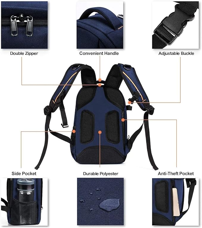 MOSISO Camera Backpack,DSLR/SLR/Mirrorless Photography Backpack Buffer Padded Shockproof Camera Bag with Customized Modular Inserts&Tripod Holder Compatible with Canon,Nikon,Sony etc, Navy Blue