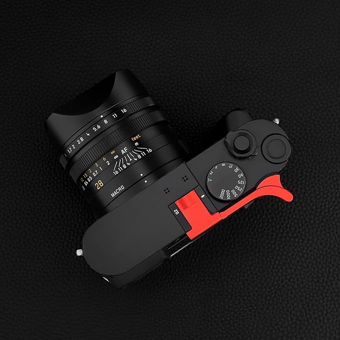 Haoge THB-QR Metal Hot Shoe Thumb Up Rest Thumbs Up Hand Grip for Leica Q2 Camera Red