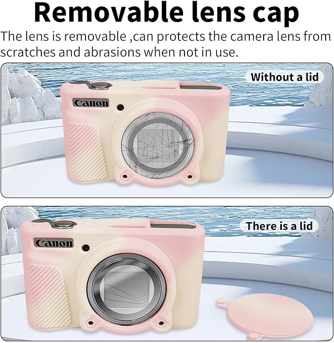 SX740 Camera Case, SX740 Camera Cover Silicone Sleeve Protective Case, Anti-Scratch Soft Camera Body Skin for Canon PowerShot SX740/SX730 HS Digital Camera,Mist Pink