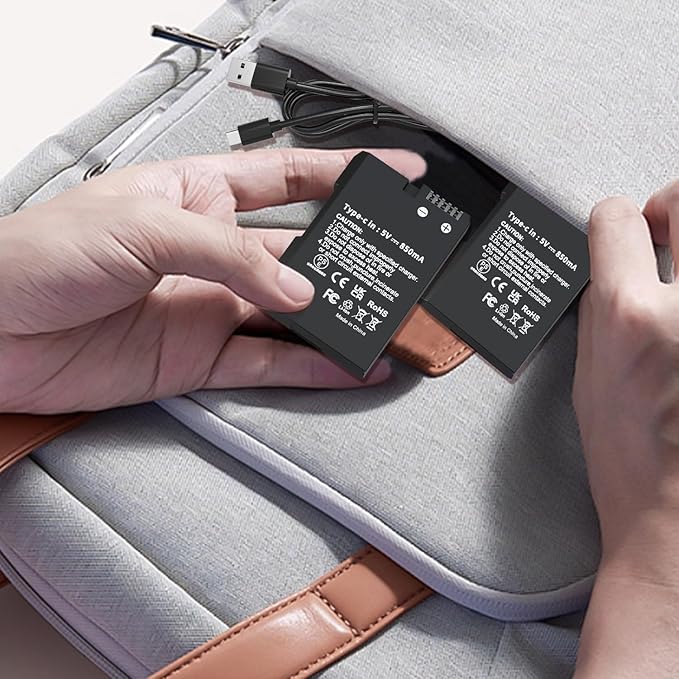 LP EN-EL14 EN-EL14a Battery 1600mAh 2-Pack with USB-C Fast Charging Cable for Nikon D3100 D3200 D3300 D3400 D3500 D5100 D5200 D5300 D5500 D5600 DF Coolpix P7000 P7100 P7700 P7800 Cameras