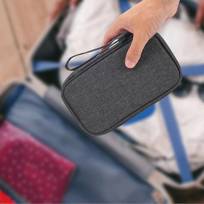Electronic Organizer Travel USB Cable Accessories Case Bag, Waterproof Electronics Accessories Bag Organizer Case for USB, Cable, Cord, Charger, Phone, Power Bank, Earphone (Dark Gray)