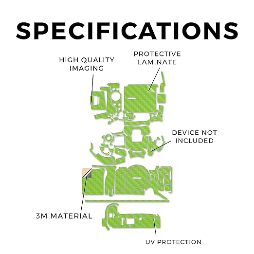 Carbon Fiber Camera Skin Compatible with Canon EOS R5 Mark II (2023) - Solid Lime Green - Premium 3M Vinyl Protective Wrap Decal Cover - Easy to Apply | Crafted in The USA by MightySkins