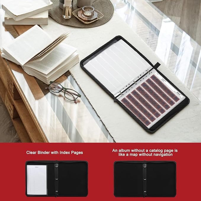 eTone 50 PCS 135 35mm Film Negative Page Preservers Sleeves,Acid-Free Storage Kit with Film Binder Box
