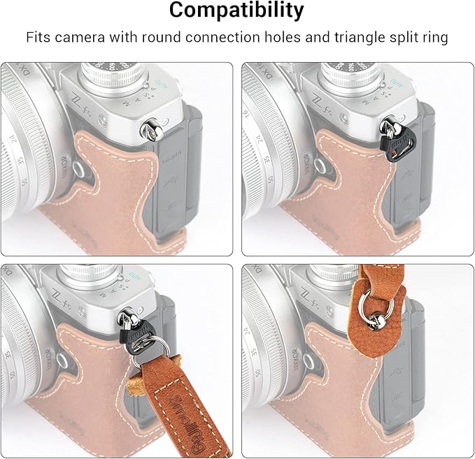 SMALLRIG Leather Camera Strap, Vintage Brown Genuine Leather Neck Shoulder Camera Strap for Canon, for Nikon, for Pentax, for Sony, for Fujifilm and for Digital Camera - 3485