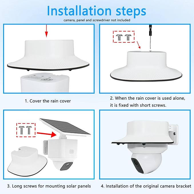 Rain Cover Compatible with Eufy SoloCam E30/E42, Weatherproof Sun Shade Outdoor Security Camera Protection Shield,Anti-Glare Sun Visor, Easy to Install(1 Pack)