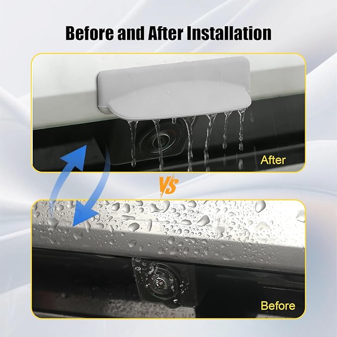 Car Backup Camera Rain Shield, Reversing Rear View Camera Anti-Rain Cover, Non-Destructive Adhesion, Universal Reversing Protector Sticker for Cars, Trucks, SUVs, Grey