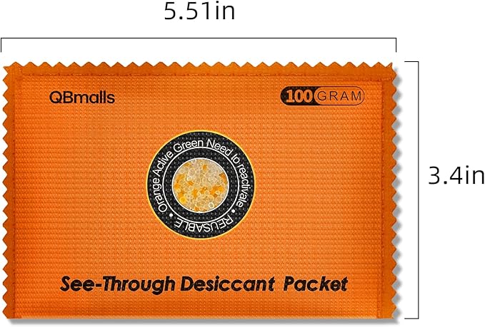 100g [10 Packs] See-Through Desiccant Packs for Storage,Rechargeable Silica Gel Packets, Moisture Absorbers for Storage Bins, 3D Filaments, Cars, Safe, Electronics, Toolboxes,and more.