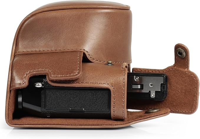 Mega Gear Genuine Leather Camera Case for Fujifilm X100VI - Stylish and Protective - Brown