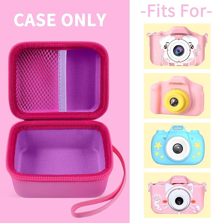 ANKHOH Camera Case for Seckton/for Desuccus/for PROGRACE/for Rindol/for GKTZ/for Dylanto/for GPOSY/for OZMI Kids Digital Camera, Kid Camcorder Storage Box Cable Accessory-Bag Only,Purple