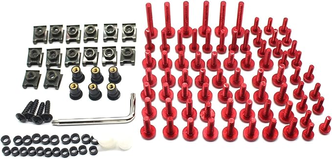 Motorcycle Fairing Bolt Kit Screws Fasteners Fixing Sportbike for Yamaha Honda Kawasaki Suzuki BMW, Mounting Kits Washers Nuts Screws Clips Assortment