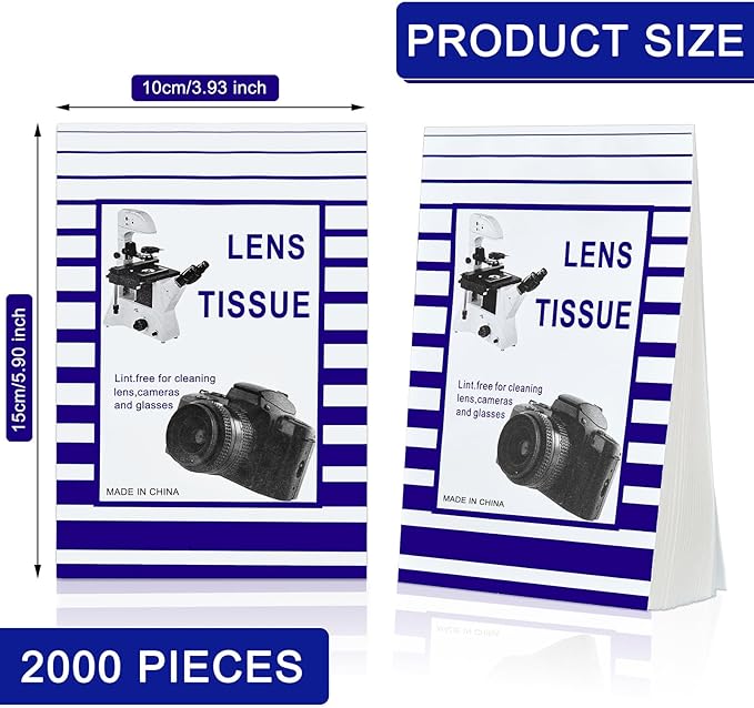 500 Pieces Lens Cleaning Paper Tissue and 2 Double Sided Cleaning Cloth-Lens Cleaning Paper for Camera Lenses, Microscopes, Computer Screens, Magnifiers, Glasses, 10 Booklets