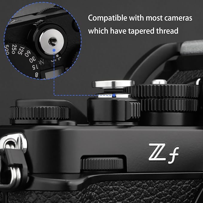 Haoge 12mm Metal Shutter Release Button for Fujifilm XT5 X-Pro3 XT50 GFX100RF XE5 Nikon Zf DF and Leica Q3 43 M10 M-11 Concave Surface Silver,New Version: Diameter 12mm