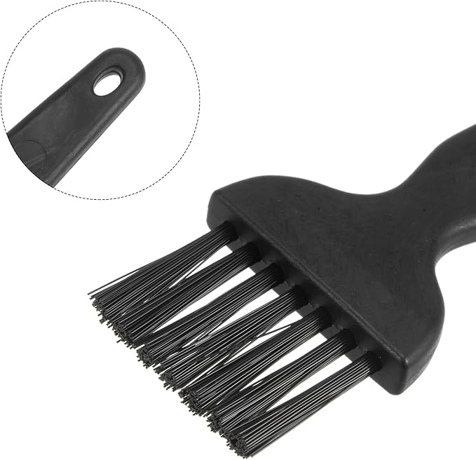 uxcell 2 Pcs Anti Static ESD Brush Plastic Handle Nylon Lab Cleaning Brushes for Electronics Keyboard PCB BGA Repair Soldering, 25x31mm Bristles
