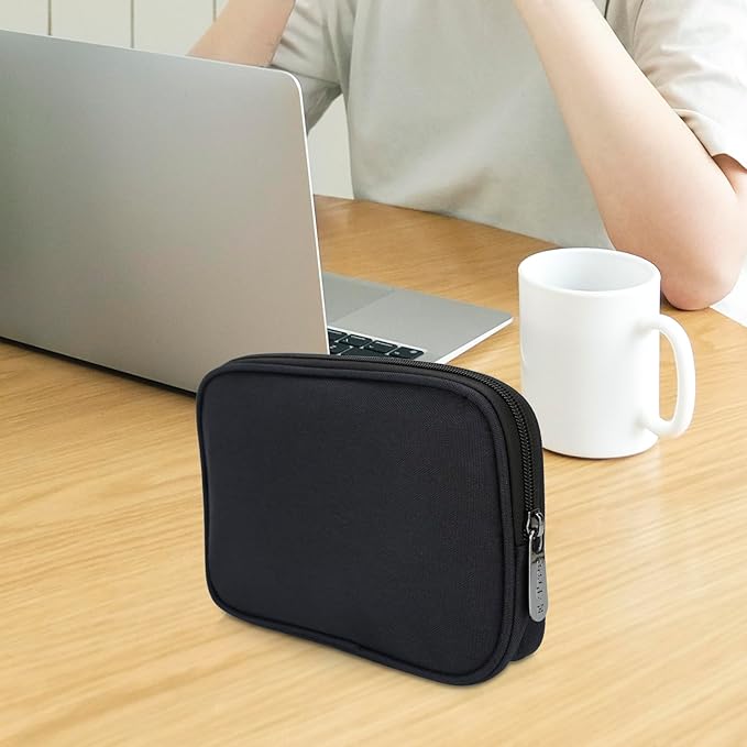 Travel Case Organizer for Small Electronics and Accessories,Tech Bag, Travel Essentials for Mouse, Cord, Charger, Phone, Earphone, Power Bank, Hub, Toiletries, Cosmetics, Personal Items (Black)