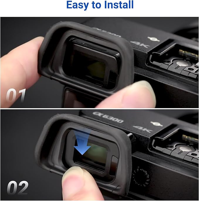 JJC 2-Pack Soft Viewfinder Eyecup Eyepiece Eye Cup for Sony A6300 A6100 A6000 NEX-6 NEX-7 Cameras and FDA-EV2S Electronic Viewfinder,Replaces Sony FDA-EP10 Eyecup Eyepiece