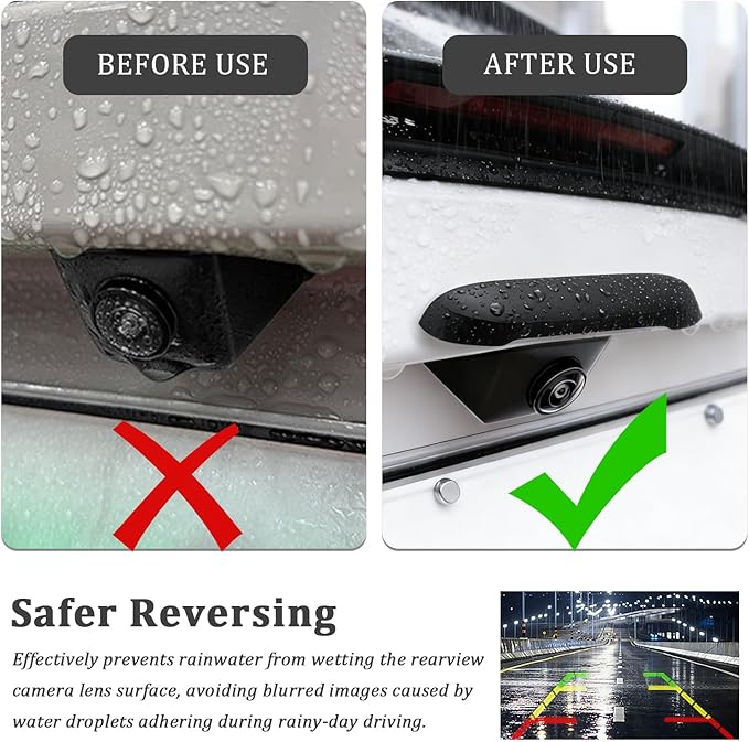 Car Backup Camera Rain Cover,Soft Silicone Car Backup Camera Rain Shield for Rains Protection & Clear Reversing Image,Self-Adhesive Back up Cameras for Cars Rains Cover