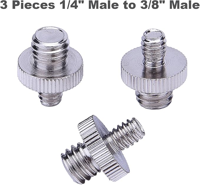 1/4 inch and 3/8 inch Converter Screw Adapter Mount Set for Camera/Tripod/Monopod/Ballhead/Light Stand