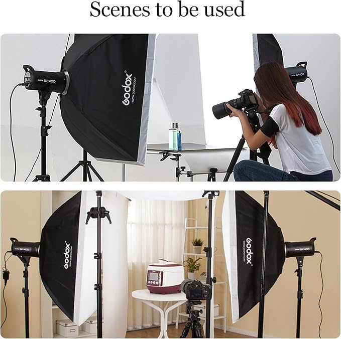 Godox FW80x120CM/ 32"x47" Bowens Mount Strip Honeycomb Grid Softbox, Portable Softbox with Bowens Mount Speedring and Carry Bag,Strip Soft Box for Studio Strobe Flash Portrait Product Photography