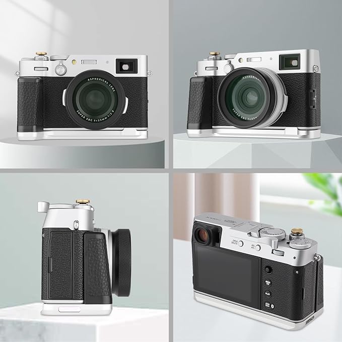 Haoge Holder Hand Grip for Fujifilm Fuji X100VI Camera L-Shape Grip HG-XVIS with Arca Swiss Quick Release Plate Camera Handle Bracket