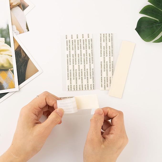 Lineco See-Thru Polyester Mounting Strips, Hingeless Mount Artwork to Mats, Sturdy for Prints, Documents, Photos, Paper and More. 12 inches, Pack of 60