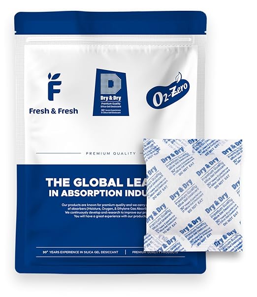 Dry & Dry 100 Gram [100 Packets] Silica Gel Packets Desiccants, Silica Packets - Rechargeable Silica Gel Packs, Desiccants Packets, Silica Gel