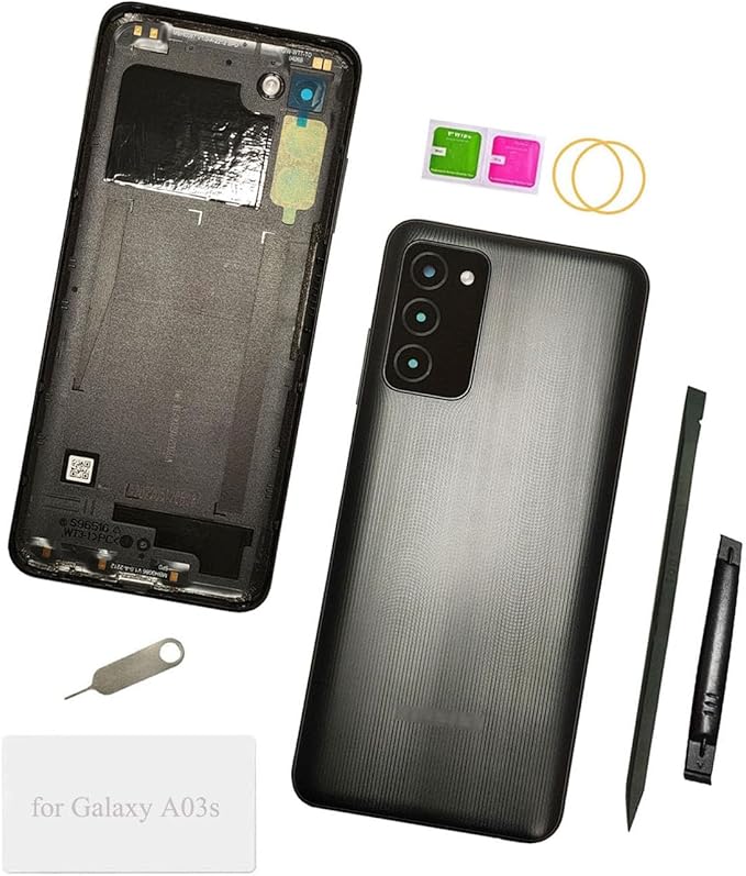 A037u Back Cover Replacement Rear Battery Housing Door Parts for Samsung Galaxy A03s A037u A037u1 6.5 Inch (not ok for A03) Black