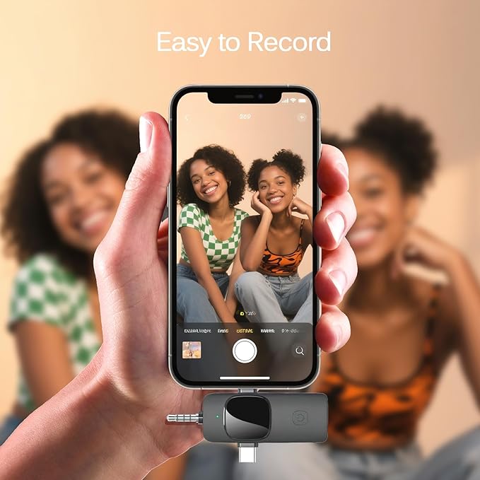 Professional Wireless Lavalier Lapel Microphone for iPhone, iPad, Mini Video Recording Mic for Interview Video Podcast Vlog YouTube & Livestream, Noise Reduction, Plug & Play (3-IN-1 All Devices)