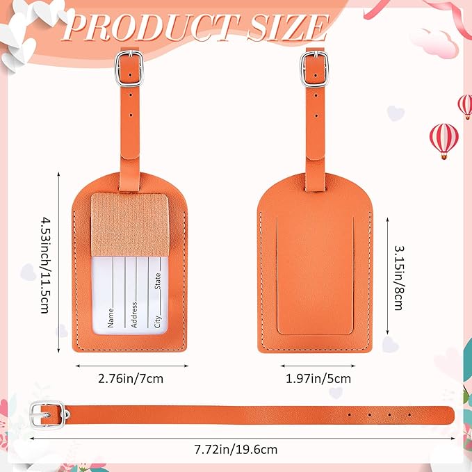 Dunzy 30 Pieces Leather Luggage Tag Women Identifiers Travel Suitcase Tags for Luggage Travel Backpack Bag Wedding Favors Women Men Adults Bulk