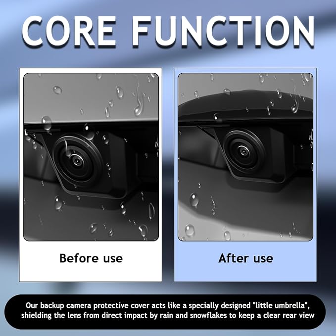 Car Rear View Camera Protection Cover,Wider Back Up Camera Rain Guard for Clarity of Image,Non-Destructive Backup Cameras Rain Shield as Car Modification Accessories