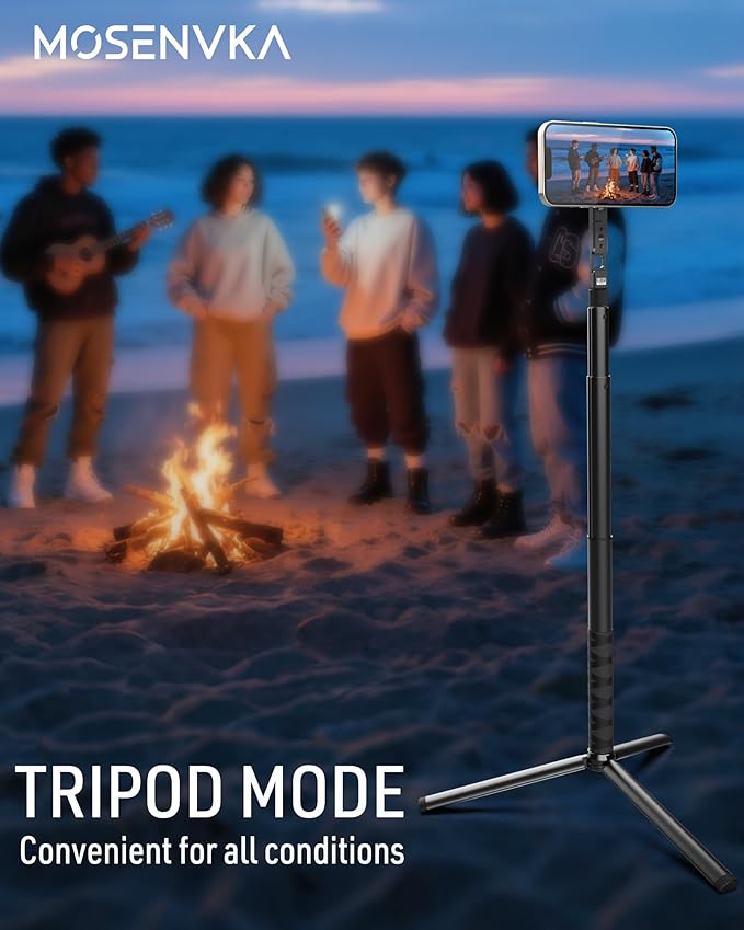 MOSENVKA Golf Tripod & Monopod Magnetic Phone Holder Golf Selfie Stick Tripod Ground Mount to Record Golf Swing Adjustable Golf Stick Aluminum Golf Swing Training Aid Compatible with iPhone Android