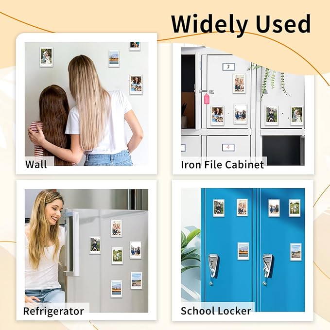 Yncotte 14 Pack Acrylic Magnetic Picture Frames, 2.3 * 3.5 Inch Acrylic Photo Magnets for Refrigerator, Double Sided Mini Picture Frame Magnets Clear for Fujifilm Instax Mini Instant Film