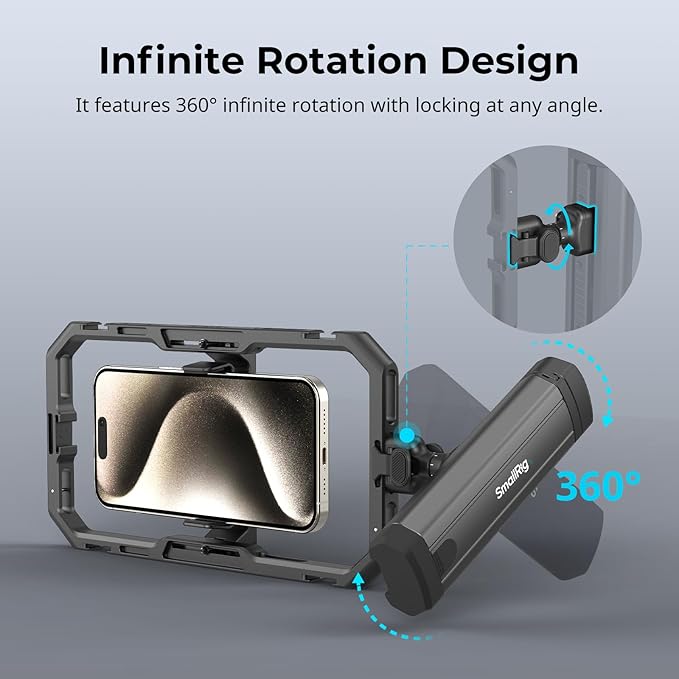 SmallRig Rotatable Bilateral Quick Release Side/Top Handle for SmallRig HawkLock Quick Release Ecosystem for Smartphones 4842