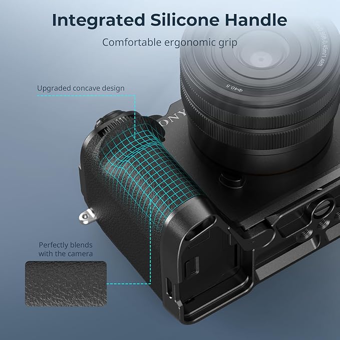 SmallRig A7C II / A7CR Handgrip L-Shape Grip for Sony Alpha 7C II/Alpha 7CR, Quick Release Plate for Arca, Lightweight Silicone Side Handle, for Quickly Switch on Tripods/Handheld Shooting - 4797