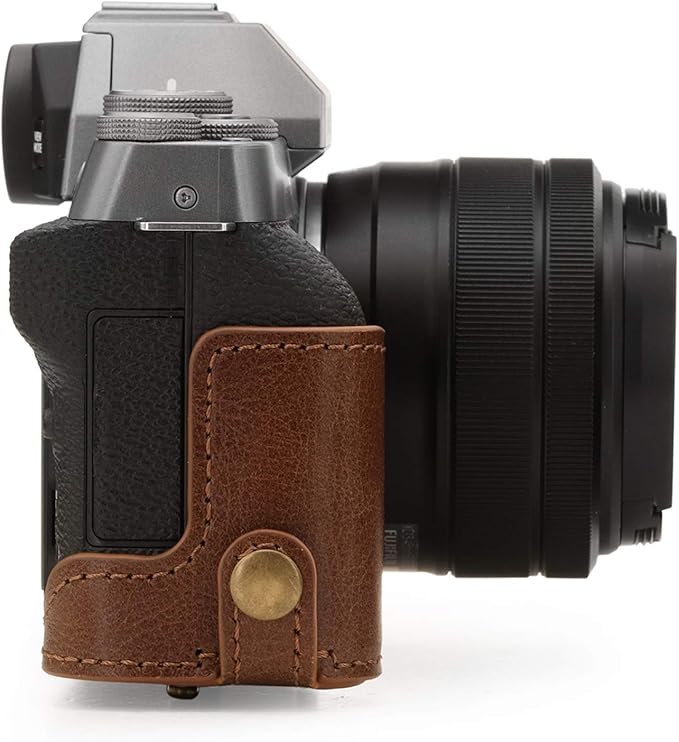 MegaGear MG1884 Ever Ready Genuine Leather Camera Case Compatible with Fujifilm X-T200 (XC15-45mm) - Brown