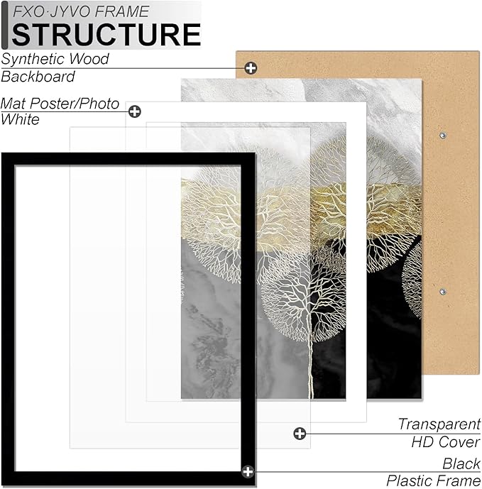 5x7 Picture Frame, Display Photo 4x6 with Mat or 5 x 7 Without Mat, Light Weight and High Transparent 5 by 7 Frame for Wall - 1 Pack/Black/5"x7"