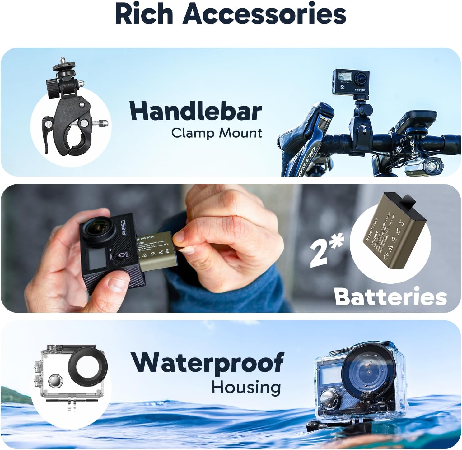 AKASO Brave 4 4K Action Camera – 20MP, Waterproof, Wi-Fi