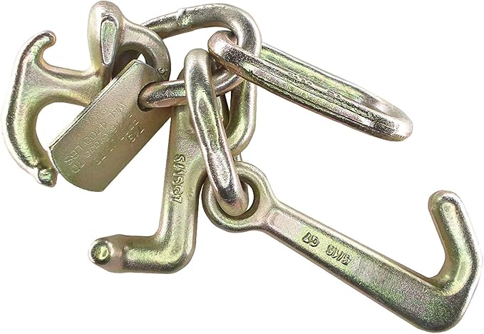 Mega Cargo Control 5/16" G70 RTJ Cluster Hook w/Link | Towing Hooks for Tow Truck, Heavy Duty Wrecker Hauler, Hauler Trailer (1 - Pack)