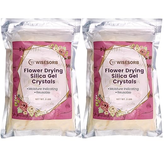 (NET 4 LBS) Silica Gel Flower Drying, Silica Gel Flower Drying Crystals, Color Indicating Flower Drying Silica, Reusable Silica Gel for Drying Flowers