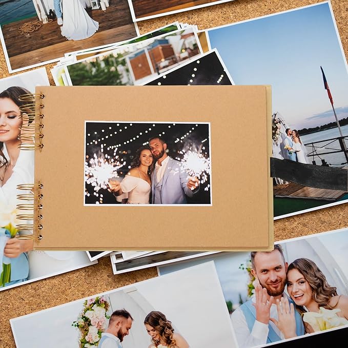 PATIKIL Scrapbook Photo Albums, 8x12 Inch 80 Pages Hardcover Scrapbooking Book DIY Album Supplies Kit with Sticker Ribbon for Gift Journal Memory Book Wedding Anniversary, Red, 1 Pcs