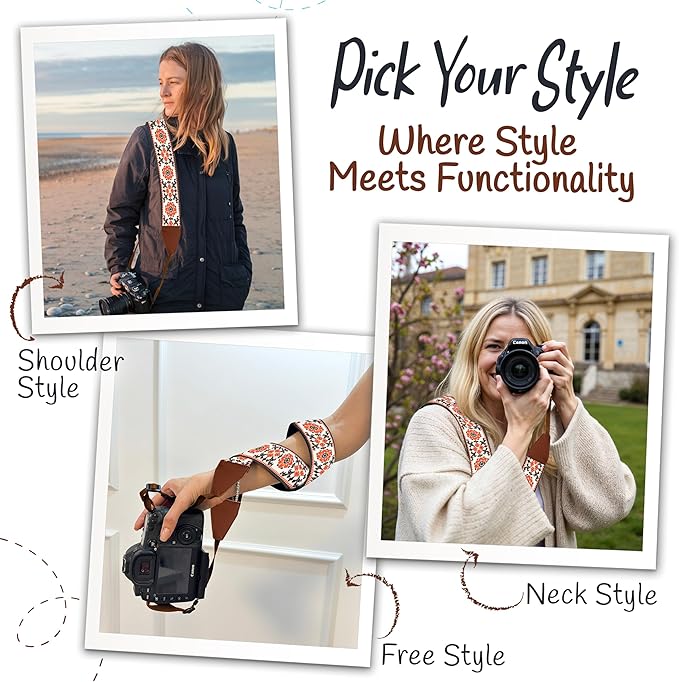 Art Tribute Camera Strap for All DSLR and Mirrorless Cameras. Add Your Name Or Initials Make It a Personalized Gift