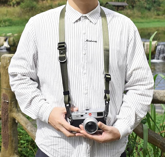 Symuitrc Camera Strap, Quick Release Adjustable Camera Neck Shoulder Sling Strap for Mirrorless and DSLR Cameras Green