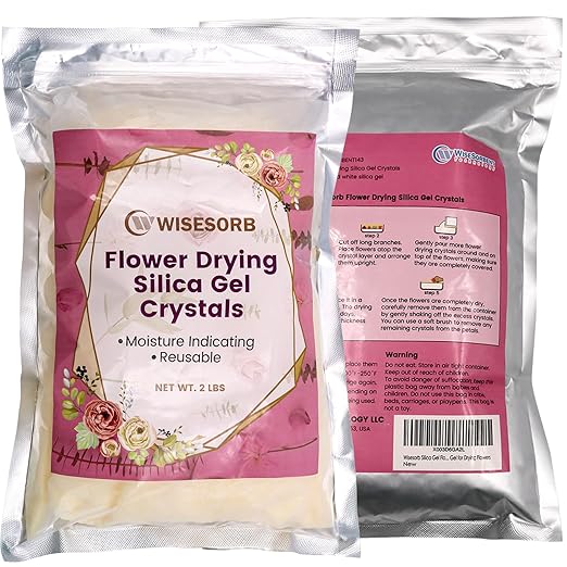 (NET 10 LBS) Silica Gel Flower Drying, Silica Gel Flower Drying Crystals, Color Indicating Flower Drying Silica, Reusable Silica Gel for Drying Flowers
