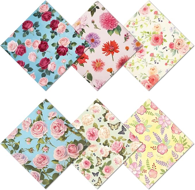 CREATCABIN 6 Pcs Flowers Glasses Cleaning Cloth Microfiber Cloth Soft Multicolor Cleaner Sunglasses Reusable Thicken Wipes for Eyeglasses Camera Cell Phone Lens Screens Glasses Gift 6x6 Inch