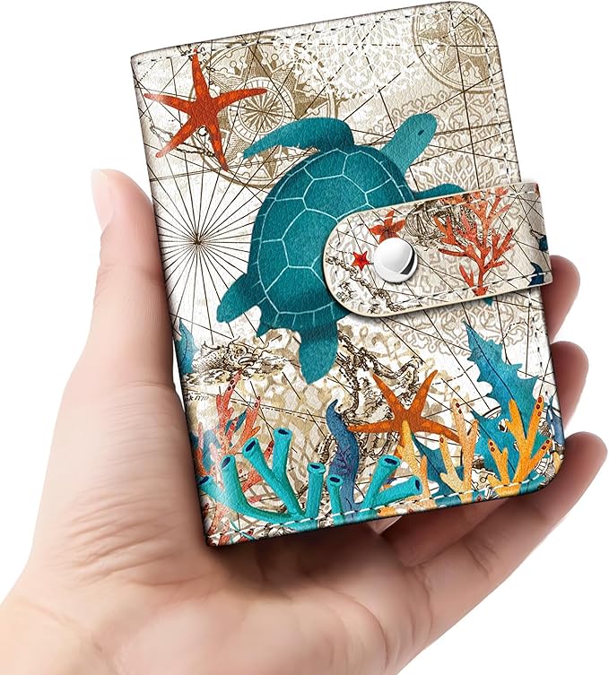 Lebrocoli Sea Turtle Small Photos Album for 2x3 Inch Films, 56 Pockets Mini Cute Albums Book for Polaroid Fujifilm Instax Mini Instant Camera Printer, Kpop Photocard Pictures Binders Holders Storage